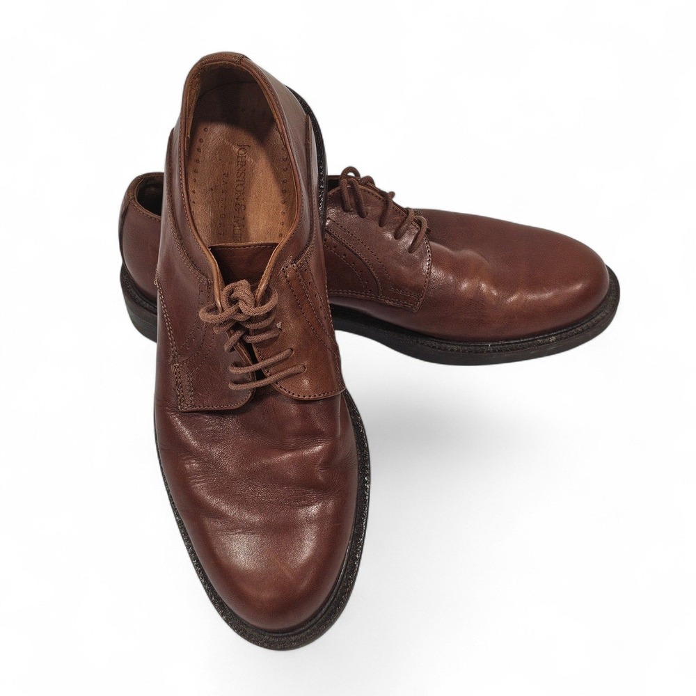 Johnston & Murphy Passport Leather Oxfords 8M Brown Shoes Made in Italy 20-1350